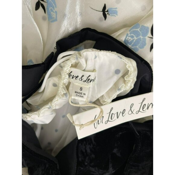 For Love & Lemons Marcella Velvet Puff Sleeve Mini Dress Small NWT - Picture 10 of 11